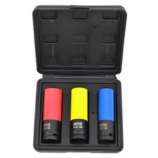 AWTools Black Line gépi dugókulcs készlet, HEX, 1/2&quot;, 17-21mm, 3db