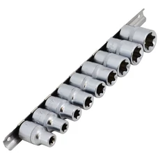 AWTools dugókulcs készlet, Torx, 1/2&quot;, E10-E24, 9db