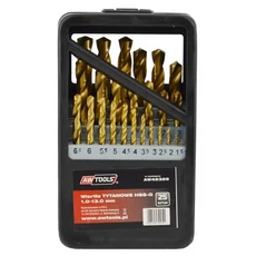 AWTools fémfúrószár készlet, hengeres, HSS-TiN, 1-13mm, 25db