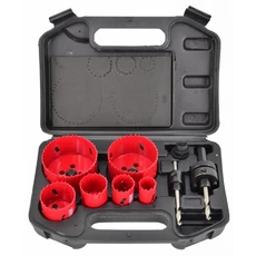 AWTools körkivágó készlet, bimetál, 4-6TPI, 22-73mm, 8 részes