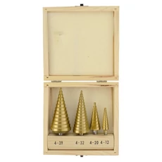 AWTools lépcsős fémfúrószár készlet, HSS-TiN, 4-39mm, 8mm, 4db
