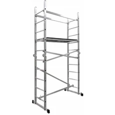 AWTools létra-állvány kerekekkel, alumínium, 150kg, 2x10 fok