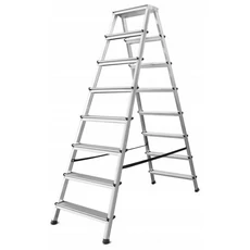 AWTools létra, alumínium, kétágú, 125kg, 8 fokos