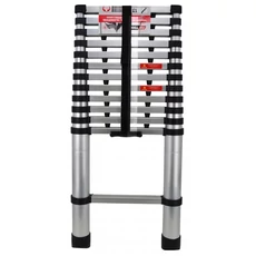 AWTools létra, teleszkópos, alumínium, 150kg, 3.8m, 13 fok