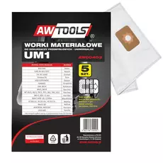 AWTools ipari porszívózsák, UM1, 5db