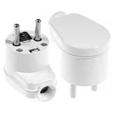 AWTools WT-16 dugóvilla, földelt, hajlított, fehér, 230V, 16A, 10db