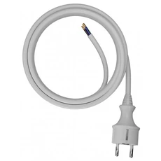 AWTools H05VV-F hálózati kábel dugvillával, fehér 2x1mm2, 1.5m