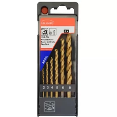 Abraboro HSS-TIN fémcsigafúró készlet, 6 részes Abraboro HSS-TIN fémcsigafúró készlet, 6 részes