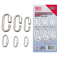 BGS-8078 Csavaros karabíner készlet 20 részes