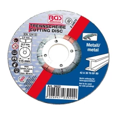 BGS-3922 Vágókorong fémhez, hajlított 115x2,5mm BGS-3922 Vágókorong fémhez, hajlított 115x2,5mm