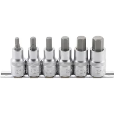 BGS-8887 Behajtófej-készlet 12,5mm (1/2") belső hatszögletű 6-14mm, 6 darabos