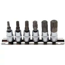 BGS-2162 Behajtófej készlet XZN 6,3mm (1/4&quot;) M4 - M12, 6 darabos