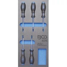 BGS-4076 Műhelykocsi-betét, csavarhúzó T-profil (Torx) 5 darabos