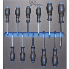 BGS-4079 Műhelykocsi-betét, csavarhúzó, T-profil (Torx) T6-T40, 11 darabos