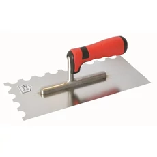 Bautool rozsdamentes fogazott glettelő, soft nyéllel 130x280mm/4x4mm