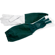 Bellota munkavédelmi kesztyű hosszú mandzsettával, bőr-pamut, zöld-szürke, XL