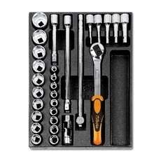 Beta T80 29 részes 1/2&quot; dugókulcs készlet kemény hőformált műanyag tálcán