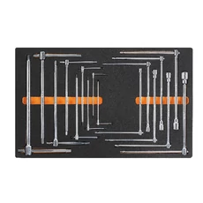 Beta M65 16 részes T-szárú dugó-és imbuszkulcs készlet puha hőformált műanyag tálcán