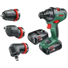 Bosch Advanced Drill 18 akkus fúrócsavarozó kofferban, adapterek, 18V, 13mm (2db 2.5Ah akkuval és töltővel)