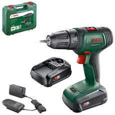 Bosch Universal Drill 18V akkus fúró-csavarozó kofferben, 18V, 10mm (2x1.5Ah akkuval és töltővel)
