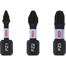 Bosch Impact Control csavarbit készlet, 25mm, PZ1-PZ3, 3db