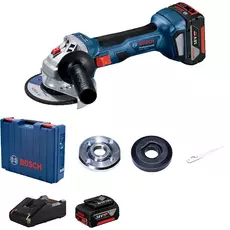 Bosch GWS 180-LI akkus sarokcsiszoló kofferben, 18V, 125mm (2db 4Ah akkuval és töltővel)