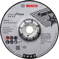 Bosch Expert for Inox csiszolótárcsa a GWS 12V-76 sarokcsiszolóhoz, hajlított, 76x10x4mm, 2db