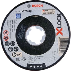 Bosch Expert for Metal X-LOCK vágótárcsa sarokcsiszolóhoz, egyenes, 115x1.6mm