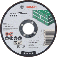 Bosch Expert for Stone vágótárcsa sarokcsiszolóhoz, egyenes, 115x2.5mm