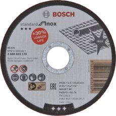 Bosch Standard for Inox vágótárcsa sarokcsiszolókhoz, egyenes, 230x1.6mm
