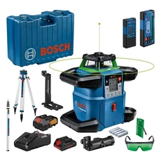 Bosch GRL 650 CHVG akkus szintező forgólézer készlet mérőléccel, 18V (4Ah akkuval és töltővel)
