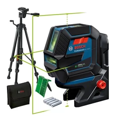 Bosch GCL 2-50 G kombinált lézeres szintező állvánnyal, zöld, 15m