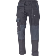 Cerva Max derekas munkanadrág, kopásálló, pamut, fekete-szürke, 44