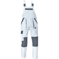 Cerva Max kantáros munkanadrág, kopásálló, pamut, fehér-szürke, 46