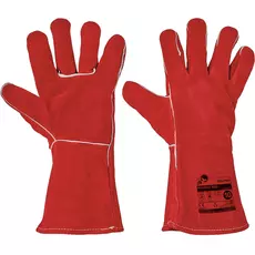 Cerva Free Hand Pugnax hegesztő védőkesztyű, hasított marhabőrből, piros, 10