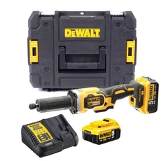 DeWalt DCG426P2 XR akkus egyenes csiszoló, 18V, 6mm (2db 5Ah akkuval és töltővel)