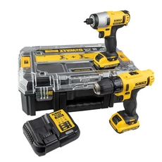 DeWalt XR fúró csavarozó és ütvecsavarozó szett, 10.8V (2db 2Ah akkuval és töltövel)