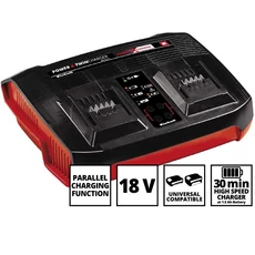 Einhell Power X-Change TWIN dupla férőhelyes akkutöltő, 18V, 3A