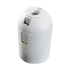 E27 pattintós foglalat, rugós bekötésű, fehér 230V (max 60W)  E27 pattintós foglalat, rugós bekötésű, fehér 230V (max 60W)