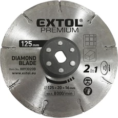 Extol gyémántvágó korong 20x125mm, 2az1ben Twin Blade rendszer