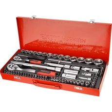 Extol racsnis dugókulcs készlet, 45fog, 1/4&quot;-1/2&quot;, 4-32mm, 65 részes