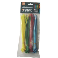 Extol kábelkötegelő, 2.5x150mm, 100db, 4 színű