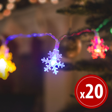 Family Christmas LED fényfüzér, jégkristály, színes, 2.3m 