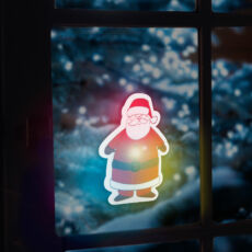 Family Christmas karácsonyi RGB LED dekor, öntapadós, mikulás