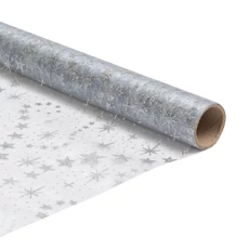 Family Christmas karácsonyi asztalterítő futó, 180x28cm, ezüst/szürke
