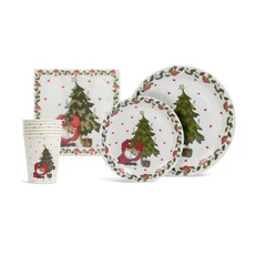 Family Christmas karácsonyi papír teríték szett, karácsonyfa