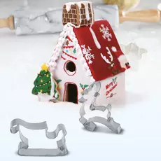 Family Christmas sütikiszúró forma, 3D mézeskalács házikó, 9db-os