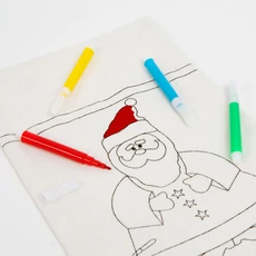 Family Christmas színezhető mikulás csizma, többféle, 4 filctollal  Family Christmas színezhető mikulás csizma, többféle, 4 filctollal