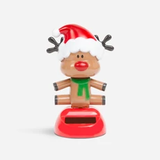 Family Christmas szolár dekoráció, sapkás rénszarvas, 10cm
