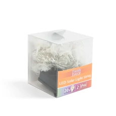 Family Decor szolár LED fényfüzér, 20 LED, színes virágos, 2.3m